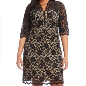 Karen Kane Elegant Navy Lace Dress